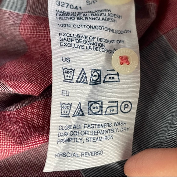 Men’s Tommy Hilfiger short sleeve plaid button‎ up shirt - Picture 5 of 5